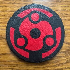 Naruto Madara Eternal Mangekyou Sharingan Engraved Painted Slate Coaster